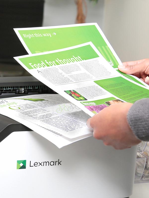 מדפסת Lexmark אם תפוקת דפים מודפסים בצבע